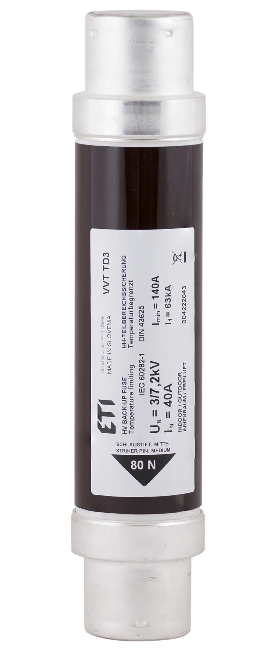 Fuse link VVC3 7,2kV/4A 004220004