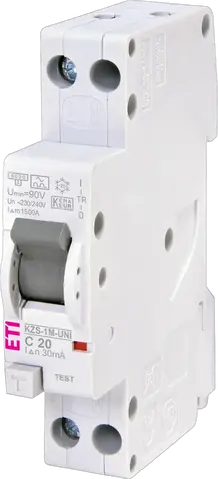 KZS-1M-UNI 1p+N A C20/0.03